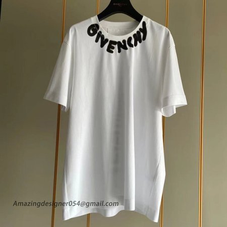 Givenchy Oversized T shirt with Tag Effect Prints White