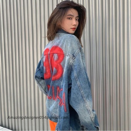 Balenciaga Denim jacket with Pink BB Balenciaga