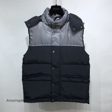 Gucci GG canvas Coat Vest Black/SiLou**s Vui**oner