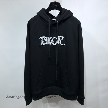 DIOR AND PETER DOIG Hooded Sweatshirt Black Cotton Fleece