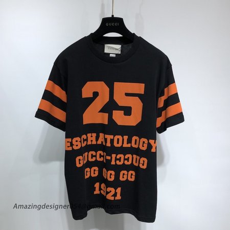 Gucci T-shirt with '25 Gucci Eschatology and Blind for Love 1921' print black