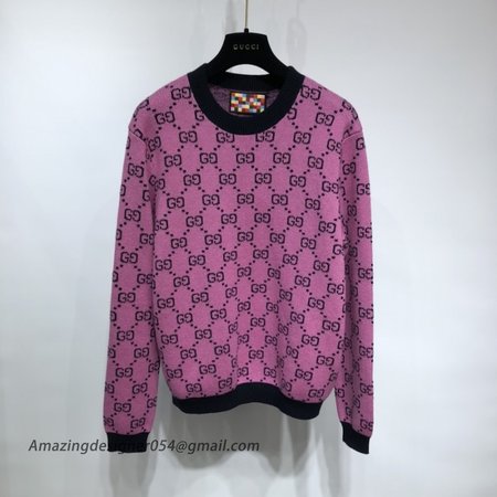 Gucci GG Multicolour wool cotton jumper pink