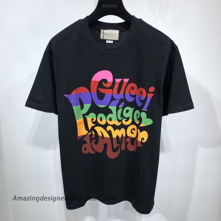 Gucci Prodige d'Amour' print T-shirt Black