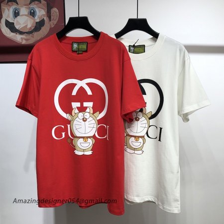 Doraemon x Gucci oversize T-shirt Red