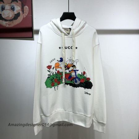 Disney x Gucci Donald Duck Hooded Sweatshirt Off White