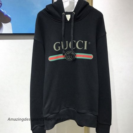 Gucci Oversize Hoodie with Classic Gucci logo Black