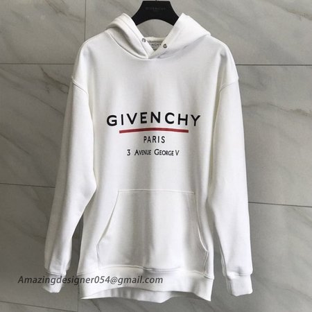 Givenchy Label Printed Hoodie White