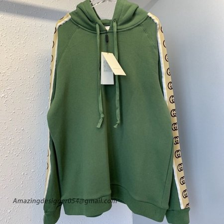 Gucci Cotton jersey hooded sweatshirt Green