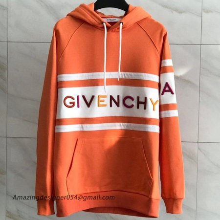 Givenchy Paris 4G Contrasting Hooded Sweatshirt Orange