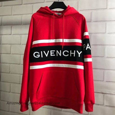 Givenchy Paris 4G Contrasting Hooded Sweatshirt Red