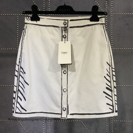 Fendi Roma Joshua Vides Gabardine Skirt