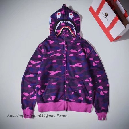 Bape 1st Camo Shark Full Hoodies Purple