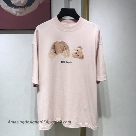 Palm Angels Bear Short Sleeves T-shirt Pink / Brown