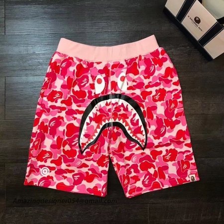 Bape ABC Camo Shark Sweat Short Pink