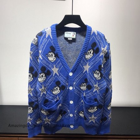 Disney x Gucci wool cardigan Blue