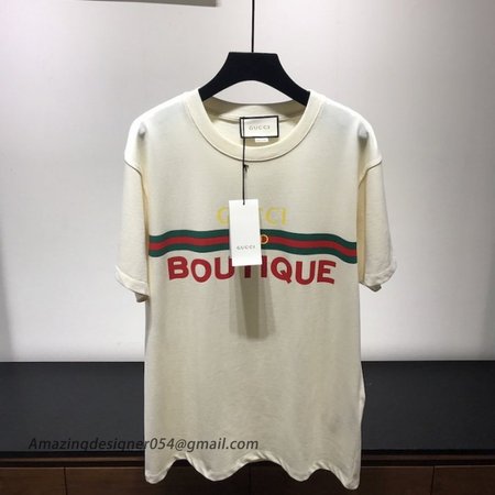 Gucci Boutique print oversize T-shirt off white