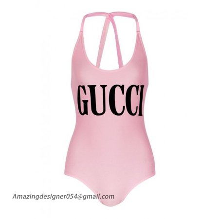 Gucci logo swimsuit pink