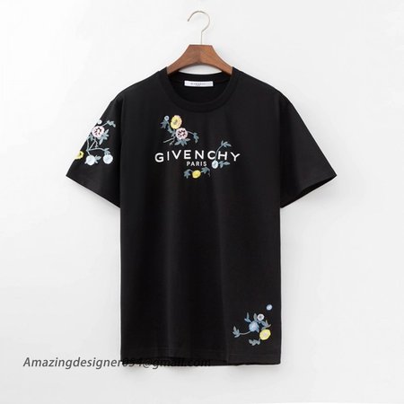 Givenchy Flowers Logo Oversized T shirt Black