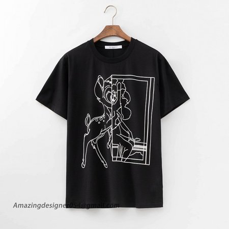 Givenchy Bambi Printed Oversized T shirt Black