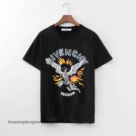 Givenchy Flame Wings Jesus Oversized T shirt Black