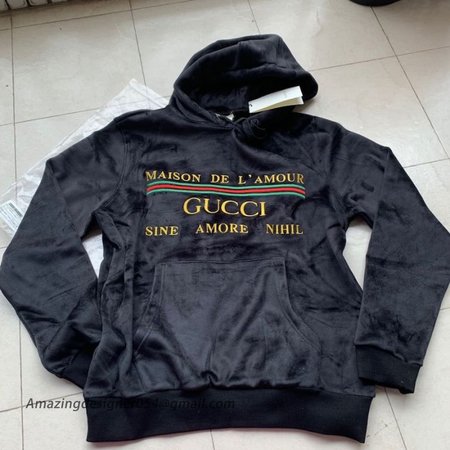 Gucci VeLou**s Vui**onet Logo Hoodies Black