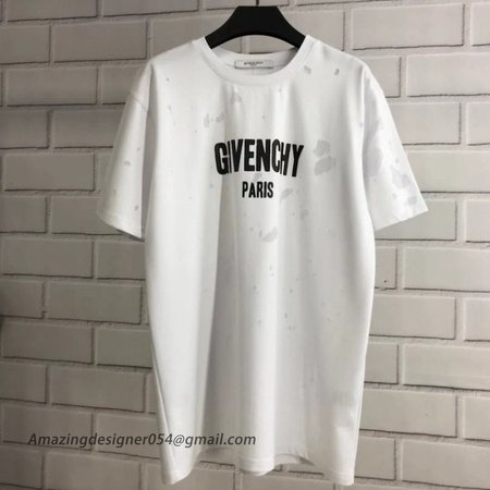 Givenchy Paris Destroyed Oversized T shirt White