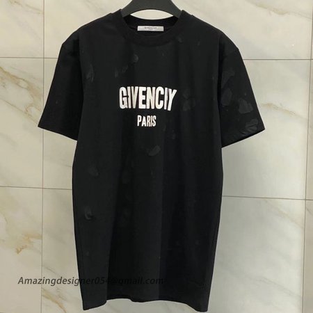 Givenchy Paris Destroyed Oversized T shirt Black