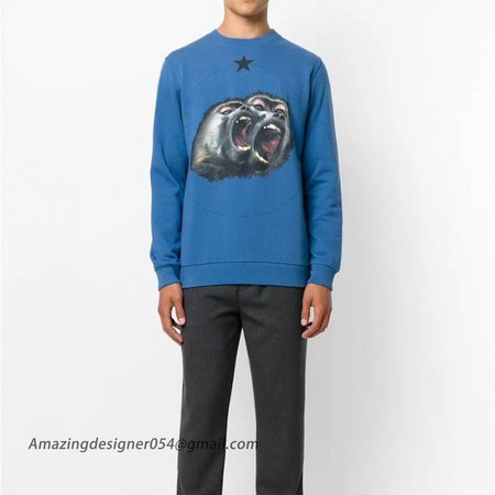 Givenchy Monkey Printed Sweatshirt Blue