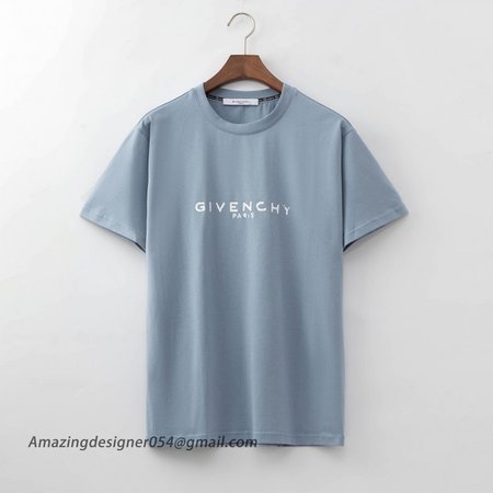 Givenchy Blurred Givenchy Paris Oversized T shirt Blue