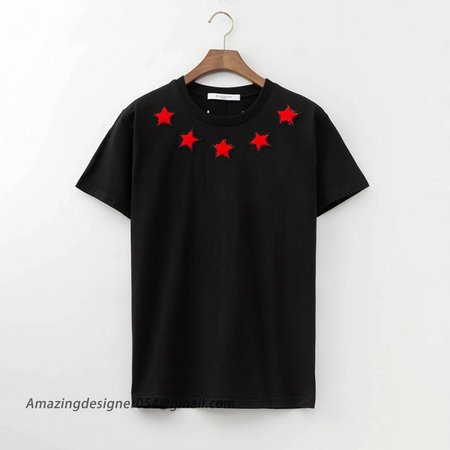 Givenchy vintage stars around t shirt black wiht red