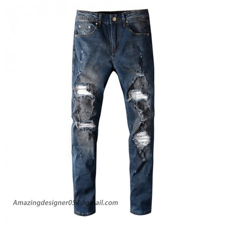 Amiri cashmere patch jean rough indigo