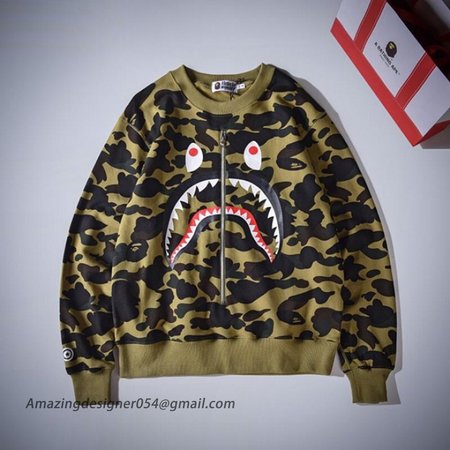 Bape 1st Camo Shark Crewneck Green