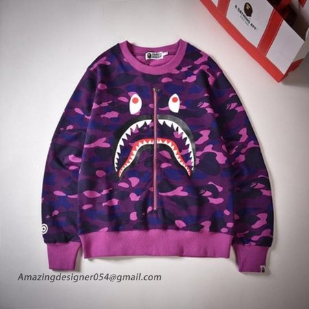 Bape 1st Camo Shark Crewneck Purple