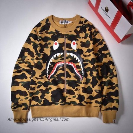 Bape 1st Camo Shark Crewneck Yellow