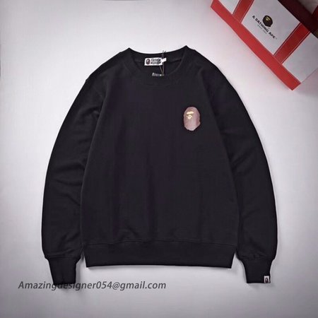 Bape pattern badge neck sweater black