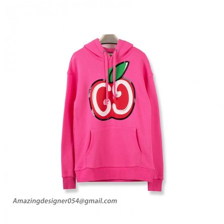 Gucci Hooded sweatshirt with GG apple print Rose