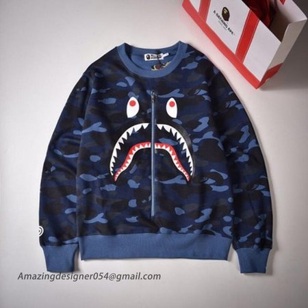 Bape 1st Camo Shark Crewneck Blue