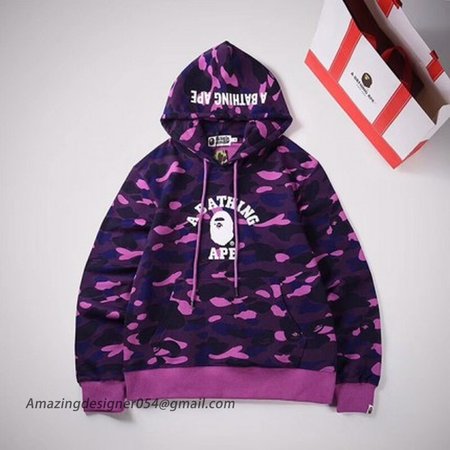 Bape Color Camo College Pullover Hoodies Purple