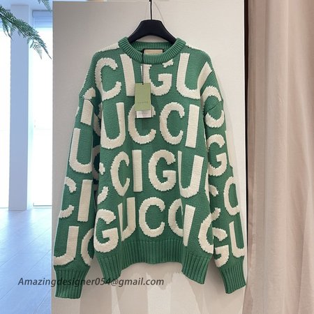 Gucci Wool jumper with Gucci intarsia Green ?763672