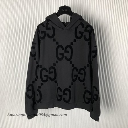 Gucci GG flocked print cotton fleece sweatshirt Black ?768499