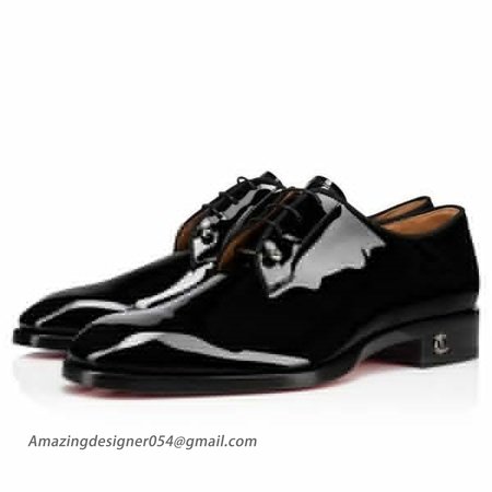 Christian Louboutin Derby Chambeliss Flat Black Patent Calf