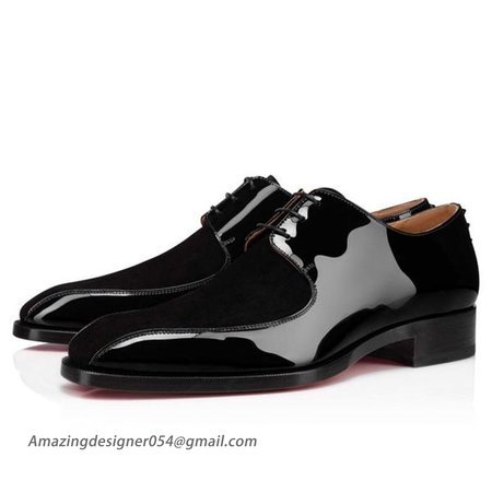 Christian Louboutin Derby Marco Spikes Flat Black/black Calf