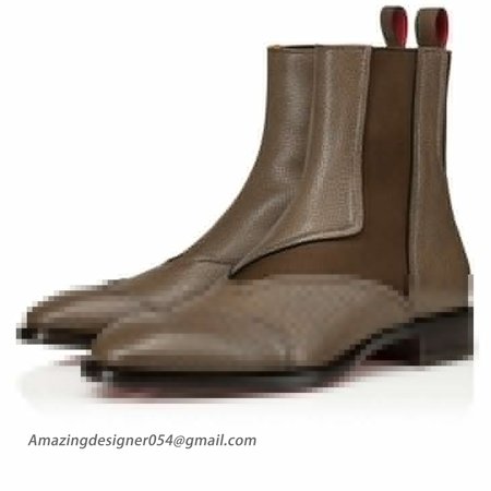 Christian Louboutin Boabi Chelsea Boots Calf Leather Petit Grain Roca