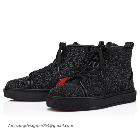 Christian Louboutin Adolon High-Top Sneakers Leather Black