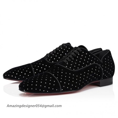 Christian Louboutin Greggy Chick Plum Strass Oxfords Black