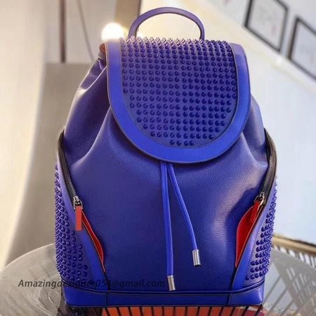 Christian Louboutin Explorafunk Spike Rubber Bottom Backpack Blue