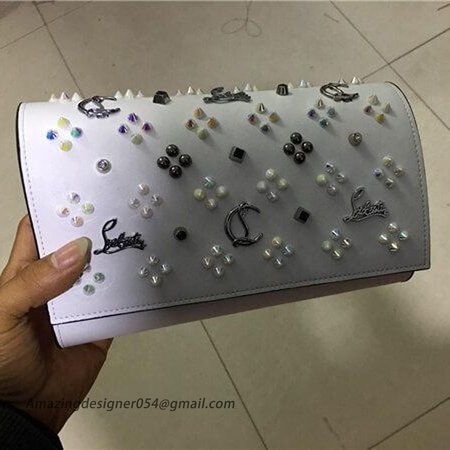 Chtistian Louboutin Bianco/White Rivet Calf Cross Body Bag