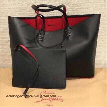 Chtistian Louboutin Black Calf Tote Bag