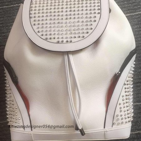 Christian Louboutin Explorafunk Spike Rubber Bottom Backpack White