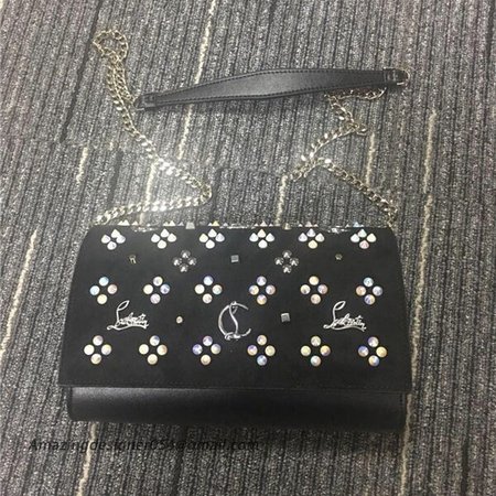 Chtistian Louboutin Black Rivet Calf Cross Body Bag